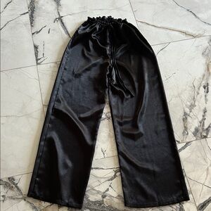 Sleek Black Satin Pants